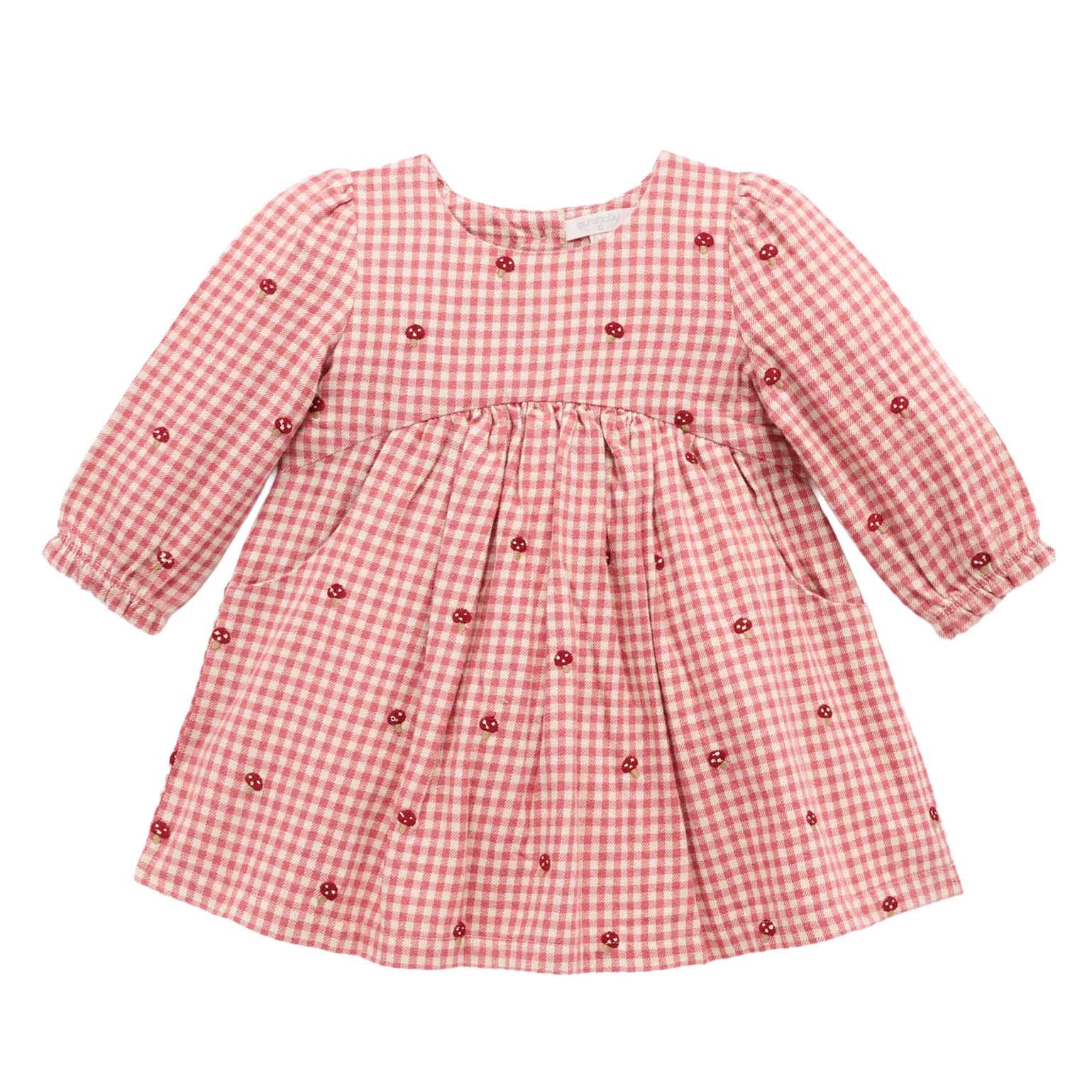 Purebaby Gingham Broidery Dress