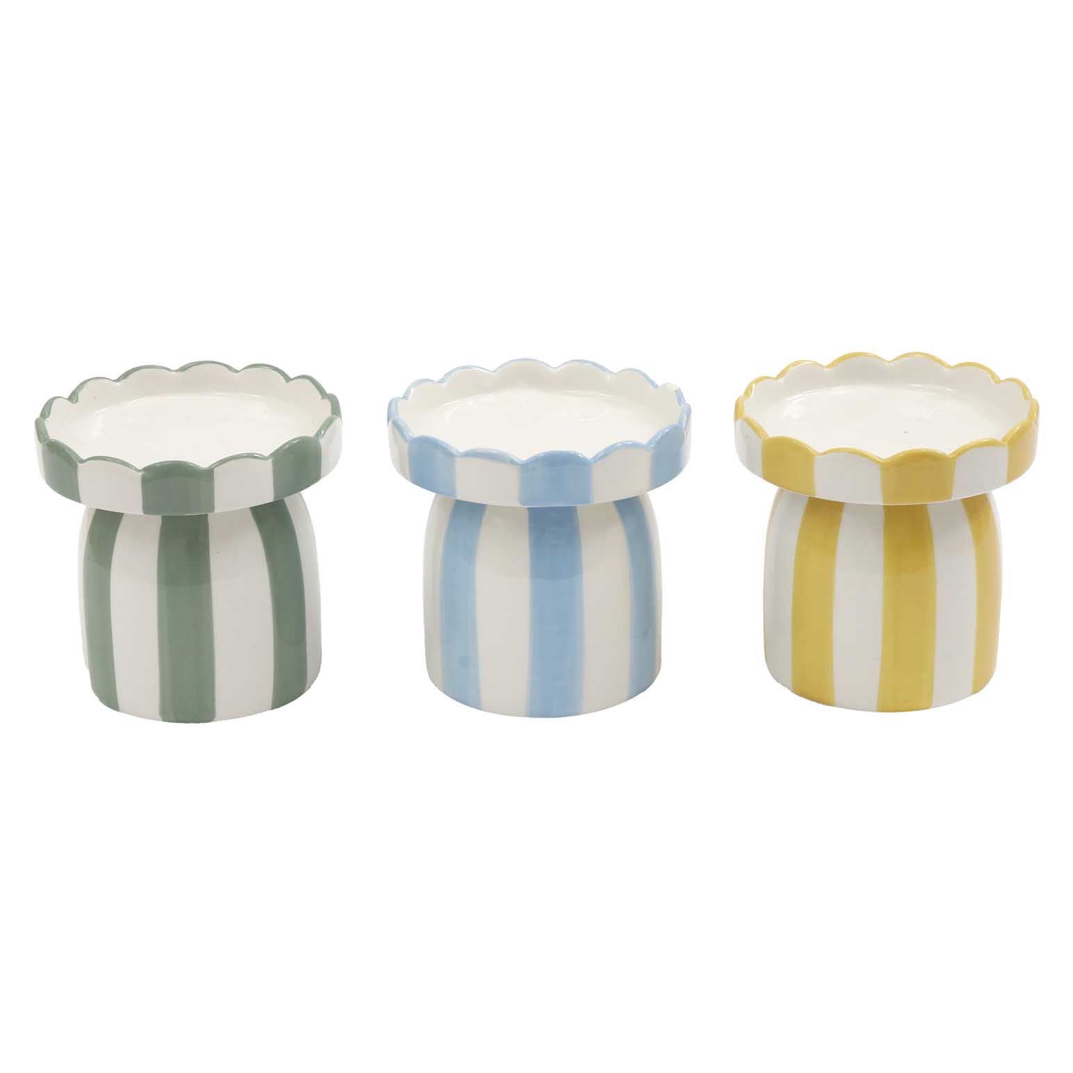 SIL Interiors Stripe Pillar Candle Holder 11cm