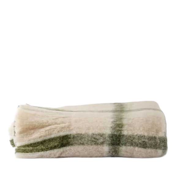 French Country Juniper Check Throw Green