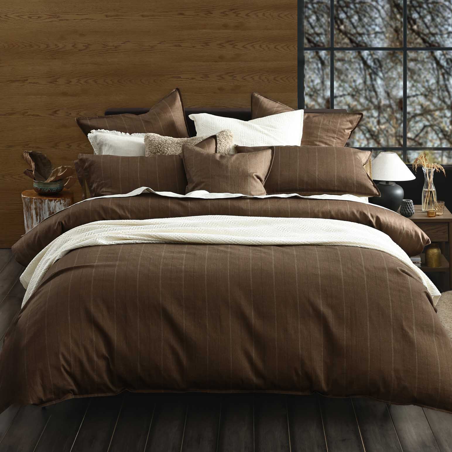 MM Linen Hedge Duvet Set - Chestnut