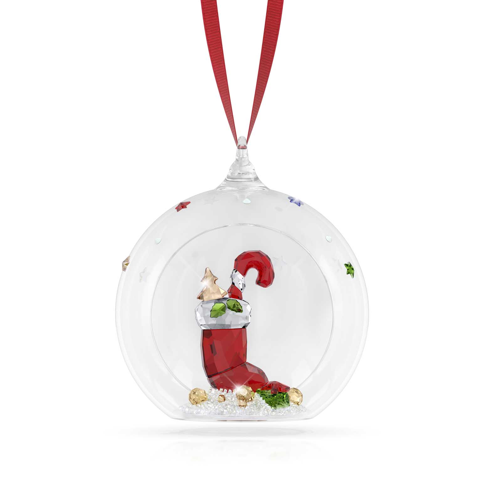 Swarovski Holiday Cheers Stocking & Candy Ball Ornament