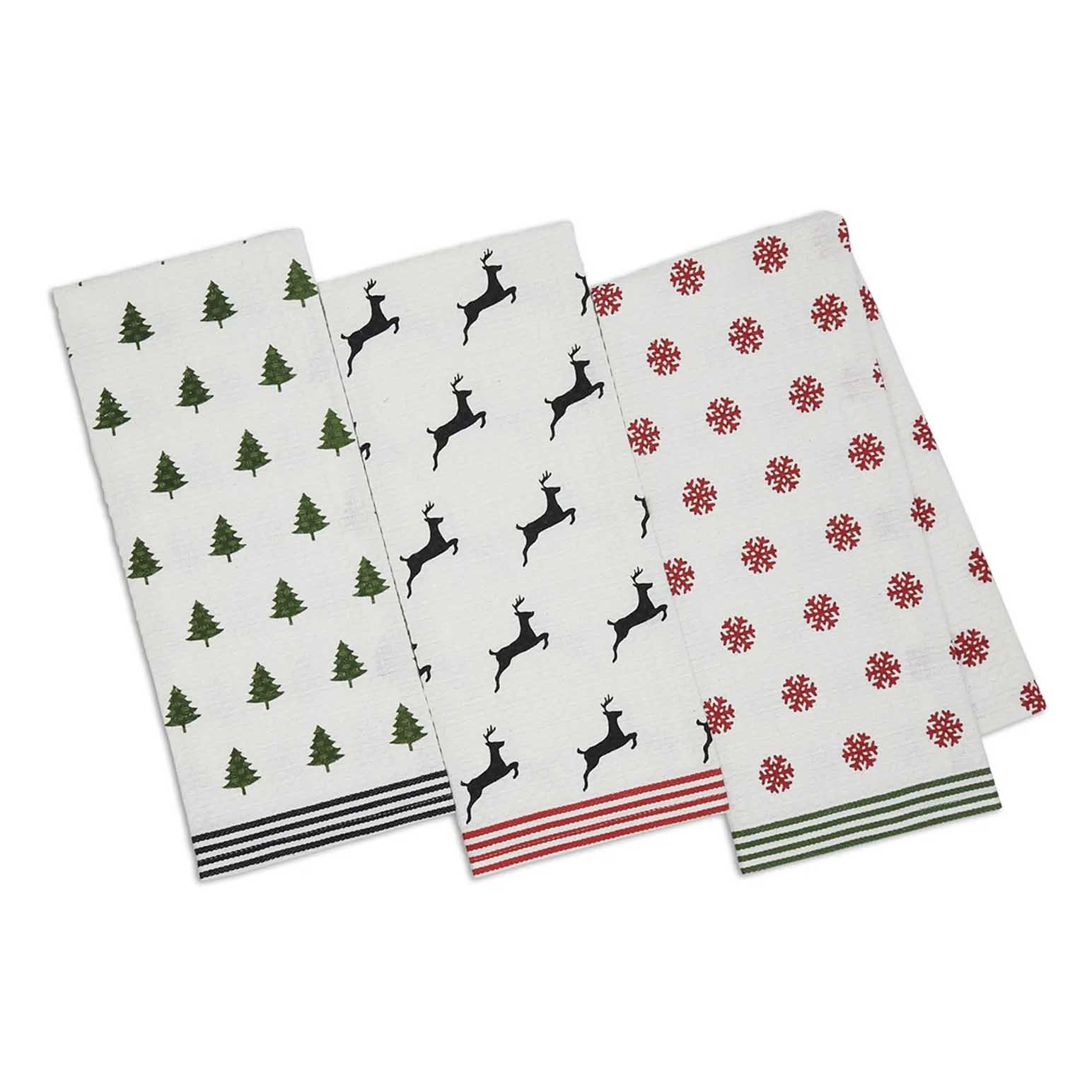 DII F North Pole Waffle Dishtowel