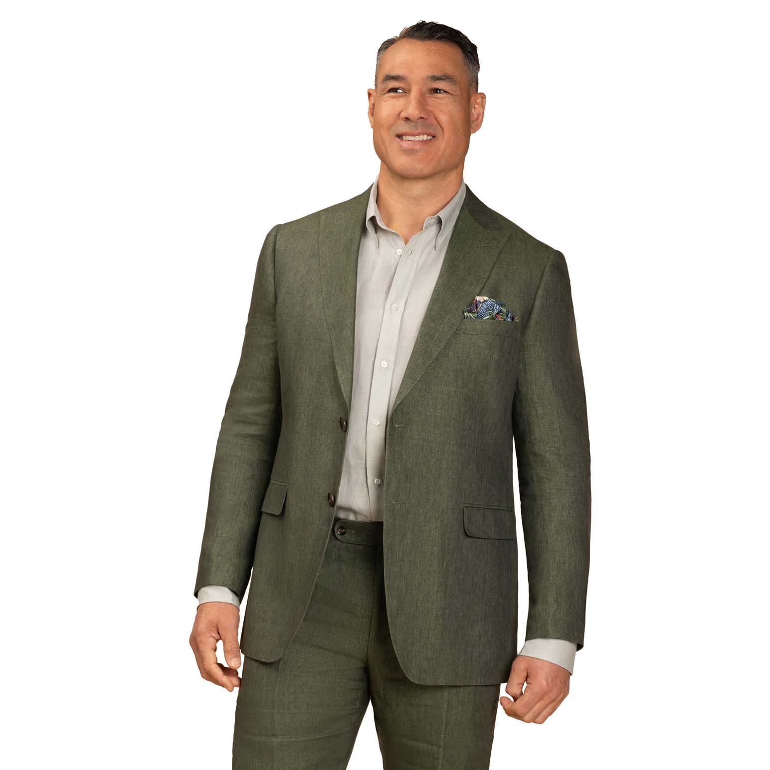 Rembrandt Lyon Olive Green Linen Blazer