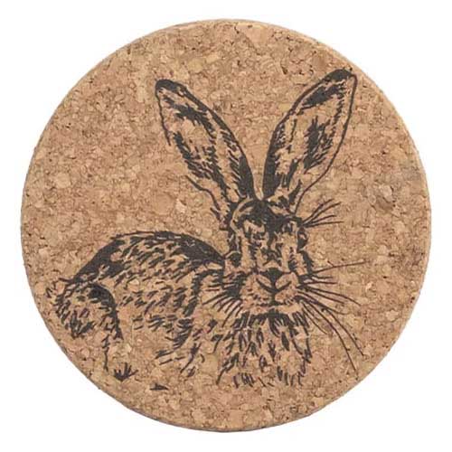 Selbrae House Single Cork Coaster Hare