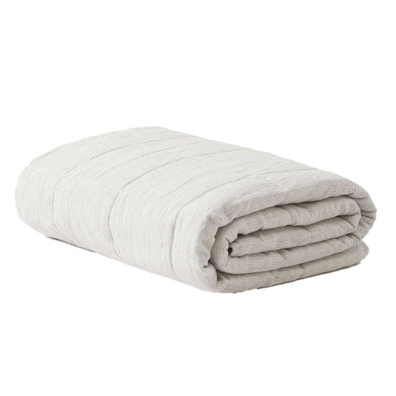 Città Pinstripe Linen King Quilt - Pepper/Chalk 200x220cm