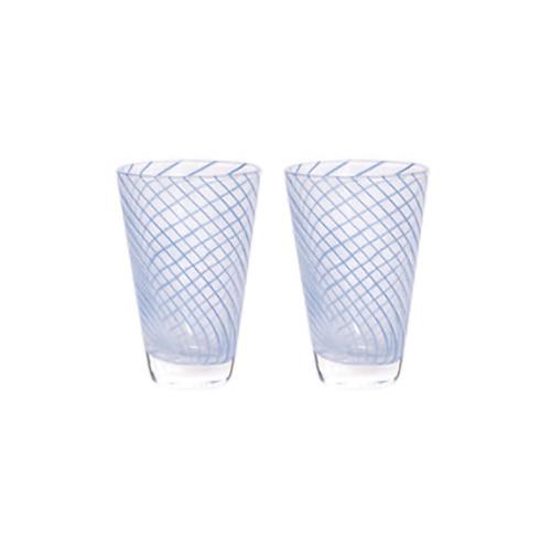 OYOY Yuka Swirl Glass Pack Of 2 Blue