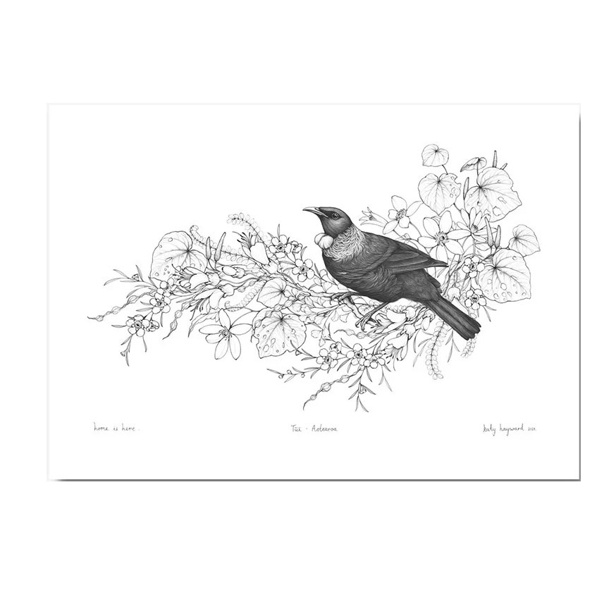 Katy Hayward Print - Home Is Here - Tui - A4
