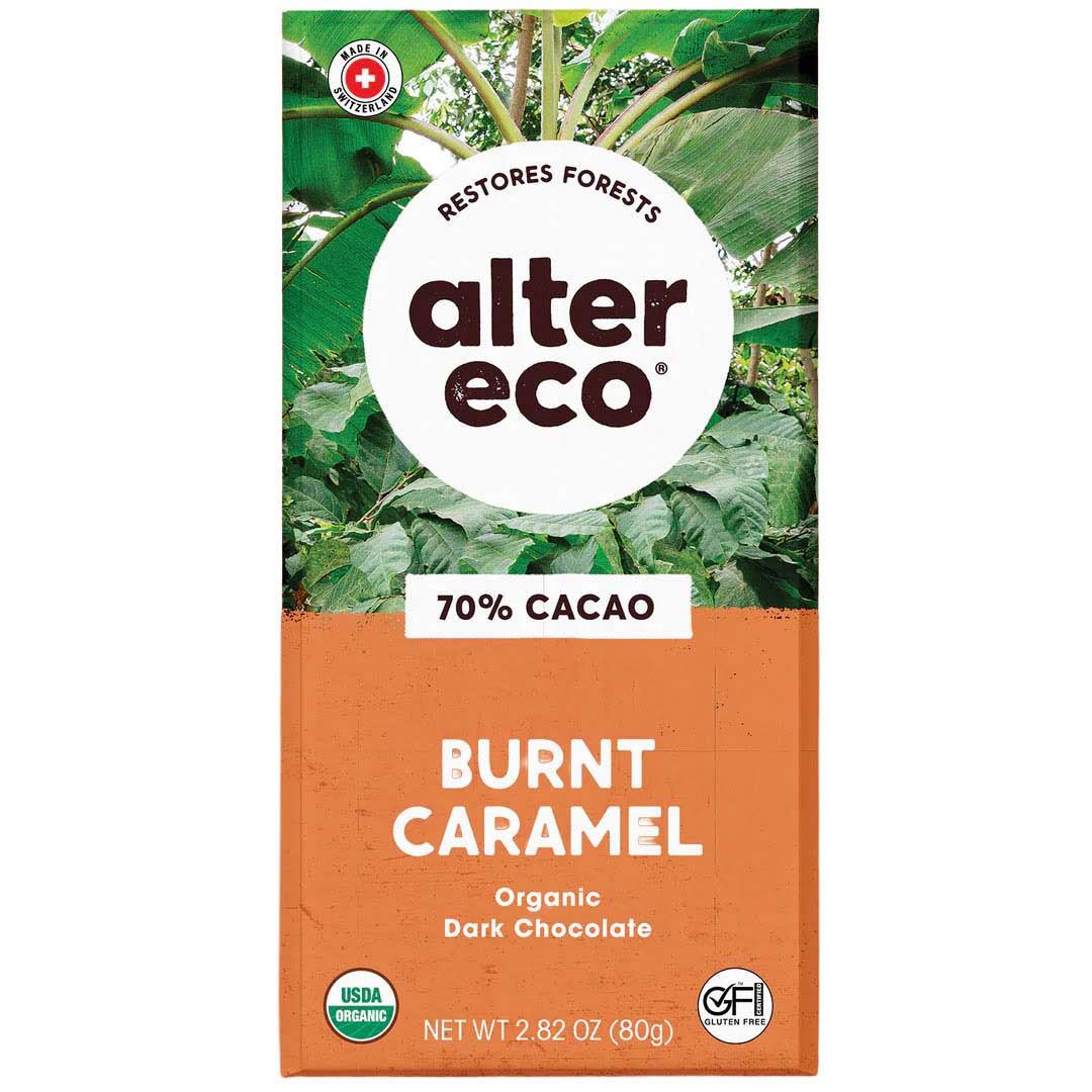 Alter Eco Organic Chocolate Bar 70% Dark Burnt Caramel 80g