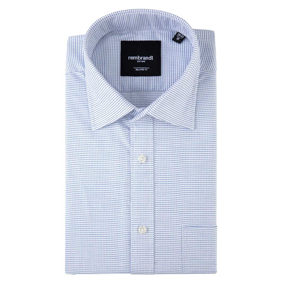 Rembrandt Sinatra White & Blue Microdesign Shirt