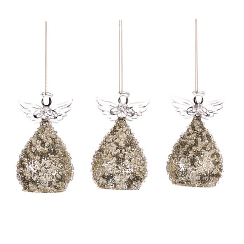 Goodwill Glass Jewel Round Angel Ornament Assorted 11cm