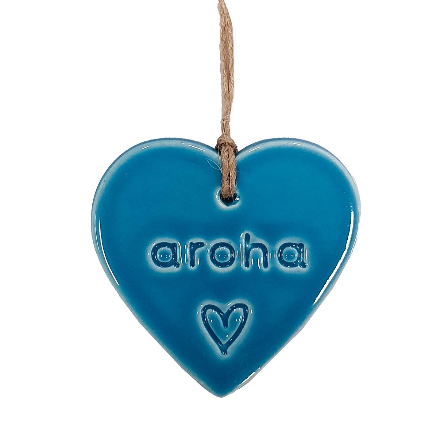 Michelle Bow Ceramics Hanging Bright Heart 7cm x 7cm Aroha
