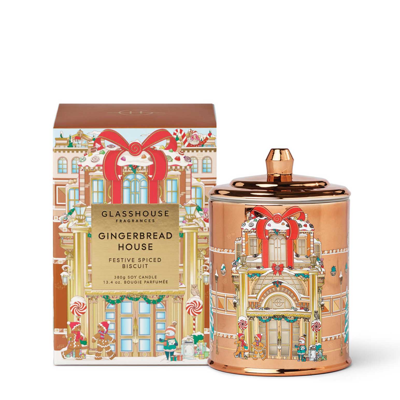 Glasshouse Fragrances Gingerbread House Candle 380G - Christmas 2025