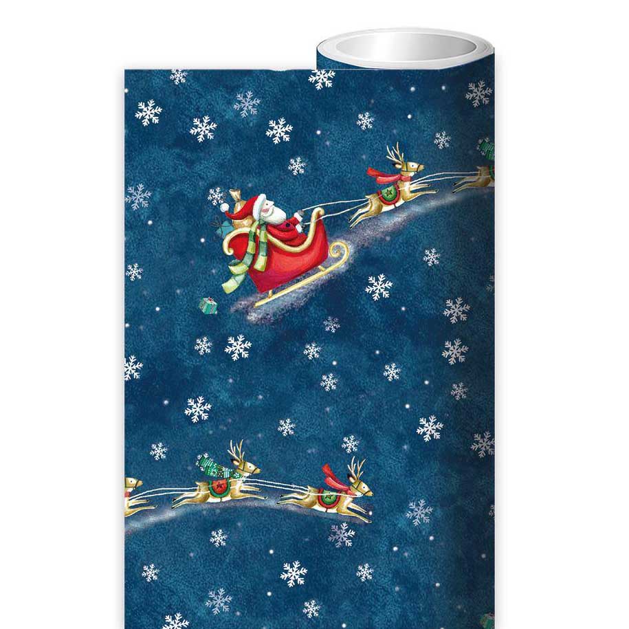 Museums & Galleries Santa Over The Rooftops Christmas Roll Wrap